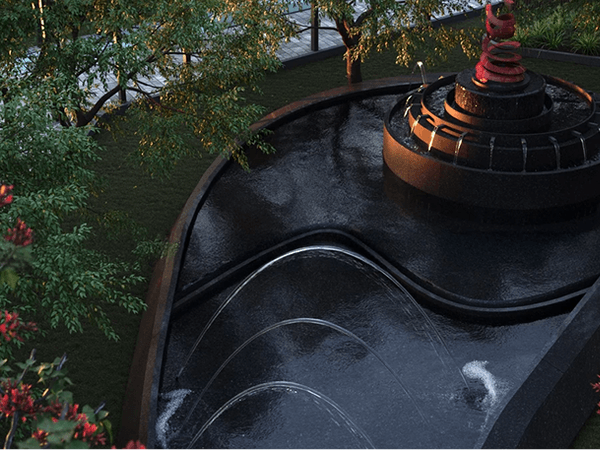 Reflecting waters feature at Moonglade Kokapet