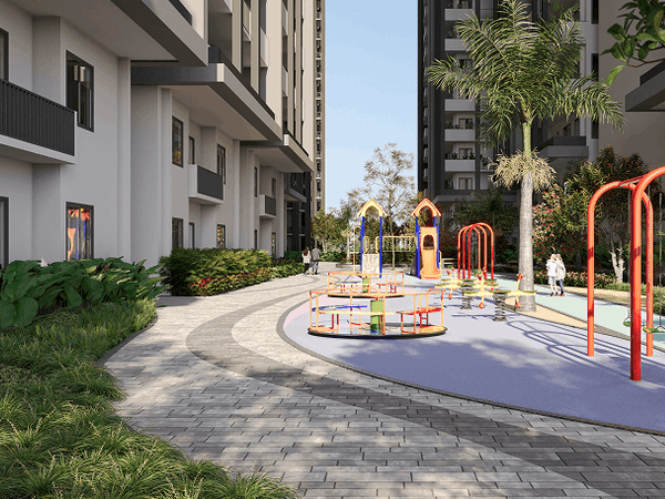 Children’s play area in Moonglade gated community, Hyderabad near Financial District