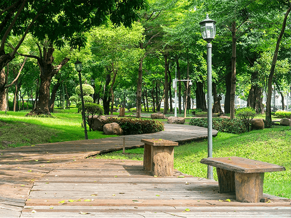 Senior citizens park at Moonglade gated community near Narsingi
